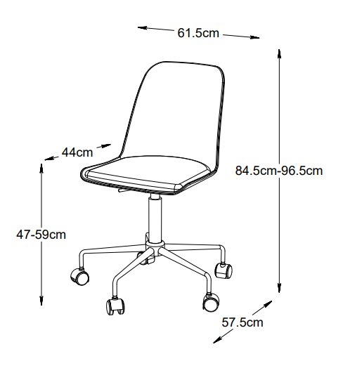Cara gr� kontorsstol med sittdyna
