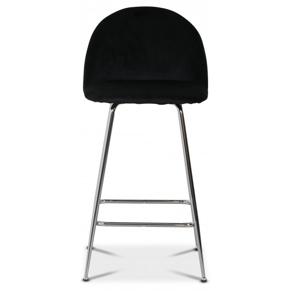 Art Velvet barstol - Svart sammet / Krom