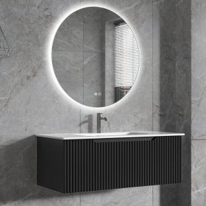 Badeværelsespakke | Kommode 101cm | Rundt LED spejl | Tuba Badeværelsespakke | Kommode 101cm | Rundt LED spejl | Tuba