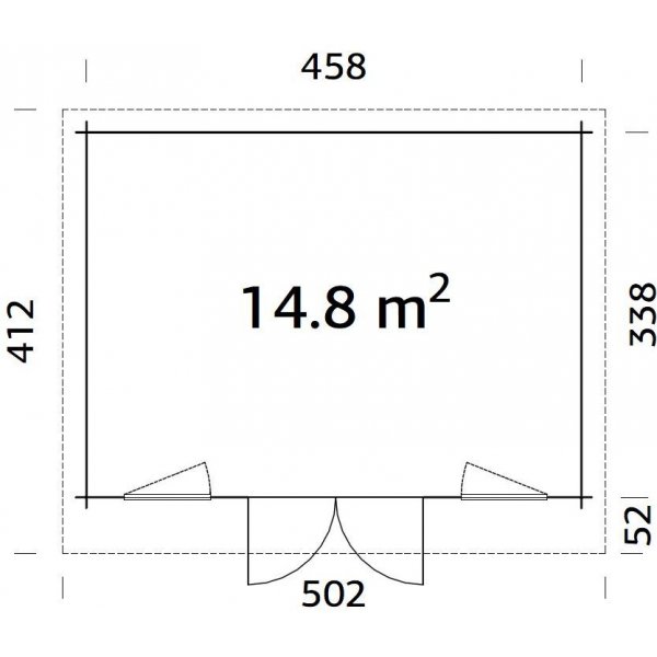 Friggebod Bret - 14,8 m