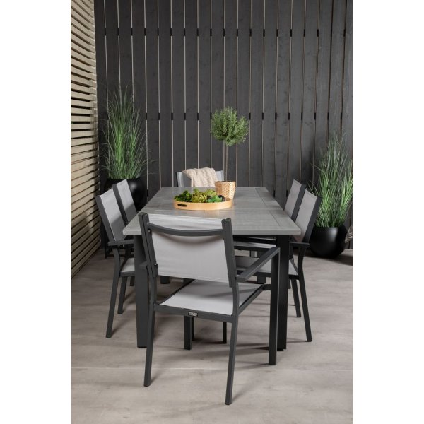 Ekenäs Matgrupp (152x90) - Svart/Grå - 6 Stolar Ekenäs Matgrupp (152x90) - Svart/Grå - 6 Stolar