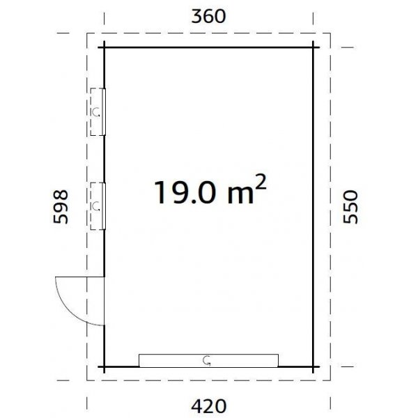 Garage Rasmus med takskjutport - 19,0 m² Garage Rasmus med takskjutport - 19,0 m²