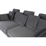 Soffa 250 cm bred m�rkgr� sammet 114 cm djup