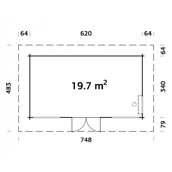 Attefallshus Heidi 19,7 m² Attefallshus Heidi 19,7 m²