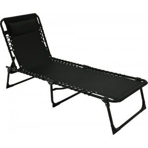 St&auml;llbar sols&auml;ng aluminium - Svart hopf&auml;llbar solstol strand