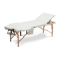 Bred massagebänk med träben - 3 zoner - Enfärgad Bred massagebänk med träben - 3 zoner - Enfärgad