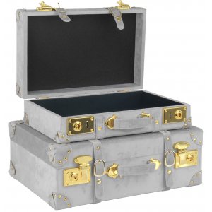 Petit vintage koffert set 2 st - Gr� (Sammet)