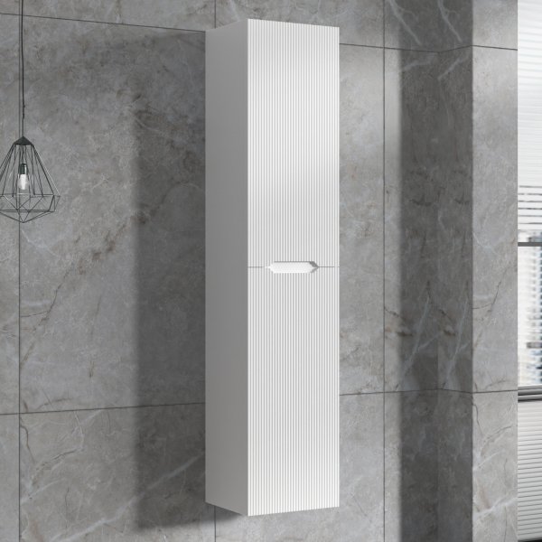 Højskab til badeværelse 160x35 cm | Vægmonteret | Tuba - Hvid Højskab til badeværelse 160x35 cm | Vægmonteret | Tuba - Hvid