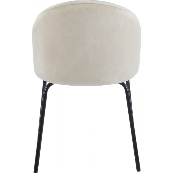 Beige stol i sammet med svarta ben - Astrid