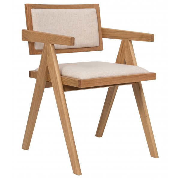 Sessel Natur/Leinen, 100 % FSG-zertifizierte massive Eiche - Greta Sessel Natur/Leinen, 100 % FSG-zertifizierte massive Eiche - Greta