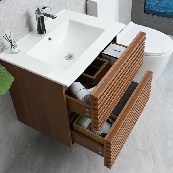 Badezimmermöbel Venedig 60 cm - Dunkles Holz Badezimmermöbel Venedig 60 cm - Dunkles Holz