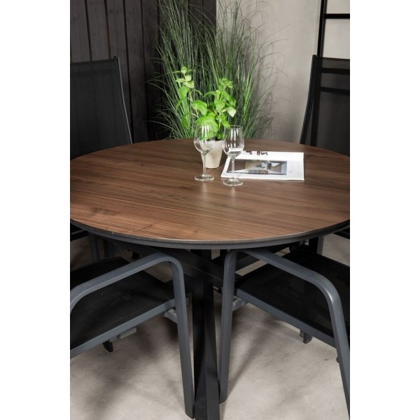 Tottarp Matgrupp (ø140) - Svart/Brun - 4 Stolar Tottarp Matgrupp (ø140) - Svart/Brun - 4 Stolar