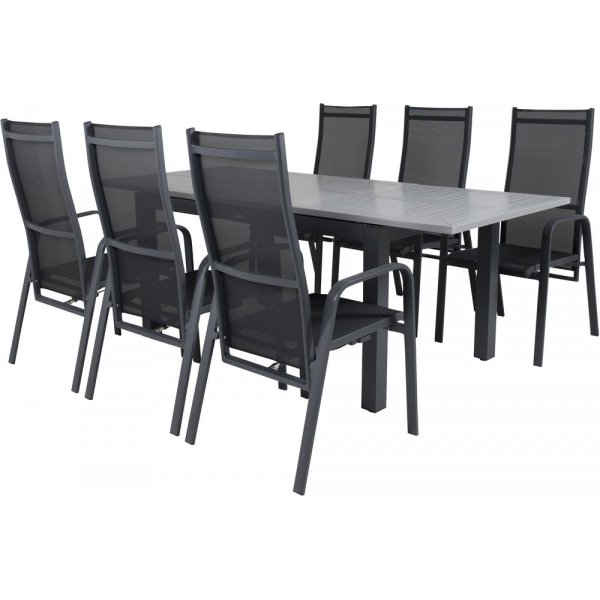 Ekenäs Matgrupp (152x90) - Svart/Grå - 6 Stolar Ekenäs Matgrupp (152x90) - Svart/Grå - 6 Stolar