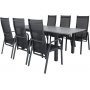 Ekens Spisegruppe (152x90) - Sort/Gr - 6 Stole