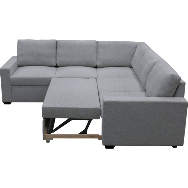 H�rnsoffa Belissa med b�ddfunktion och f�rvaring - 235x235 cm - m�rkgr�