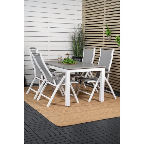 Ekenäs Matgrupp (160x90) - Vit/Grå - 4 Stolar Ekenäs Matgrupp (160x90) - Vit/Grå - 4 Stolar