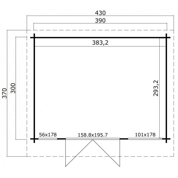 Friggebod Cornelis - 11,2 m² - 34 mm trä Friggebod Cornelis - 11,2 m² - 34 mm trä