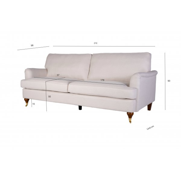 3-sits Soffa Beige Howard Watford Deluxe