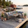 Utesoffgrupp med Matbord i Rotting Natur 245/170 cm - Tor