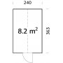 Vxthus Emilia med fundament 8,2 m  Gr tryckimpregnerat tr
