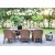 Oxford udendørs spisegruppe; brunt syrebord 220 cm inkl. 6 Valetta lænestole tan farvet kunstrattan
