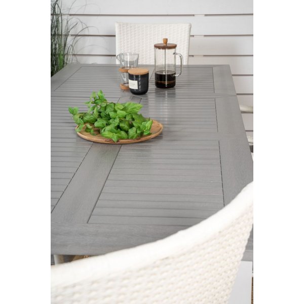 Ekenäs Matgrupp (160x90) - Vit/Grå - 6 Stolar Ekenäs Matgrupp (160x90) - Vit/Grå - 6 Stolar