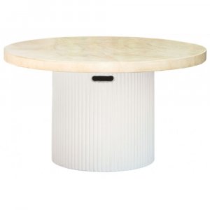 Runt utesoffbord �80 cm travertin - tr�dg�rdsbord + M�belv�rd