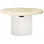 Runt utesoffbord �80 cm travertin - tr�dg�rdsbord