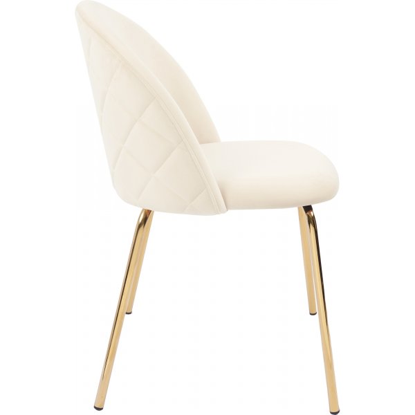 Stol beige sammet guldiga ben - Plaza