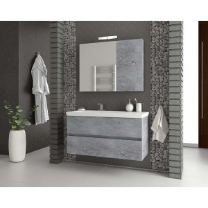Läs mer om Möbelpaket Luxus 100 - Granitfärgat med spegelskåp