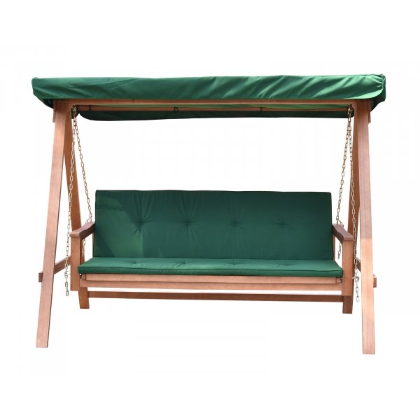 F�llbar hammock i tr� med gr�nt tak