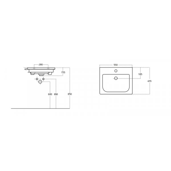 Mbelpakke Instinct 55 - Natural Oak spejlskab