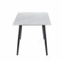 Inez matbord med keramisk vit matt marmor - 140x80 cm