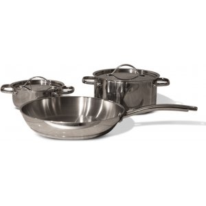 Rix Tool grytset 3 delar 18/8 st�l - Blankt st�l
