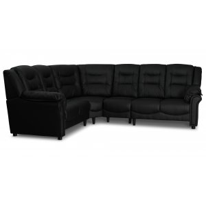 H�rnsoffa svart konstl�der 5-sits - Peking