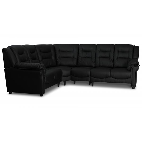 H�rnsoffa svart konstl�der 5-sits - Peking