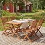Havespises�t, foldbart olieret naturbord og 4 stole - FSC-certificeret + Pletfjerner til m�bler