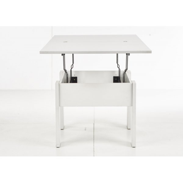 Serafin h�j och s�nkbart soffbord 80-160 x 80 cm - Vit