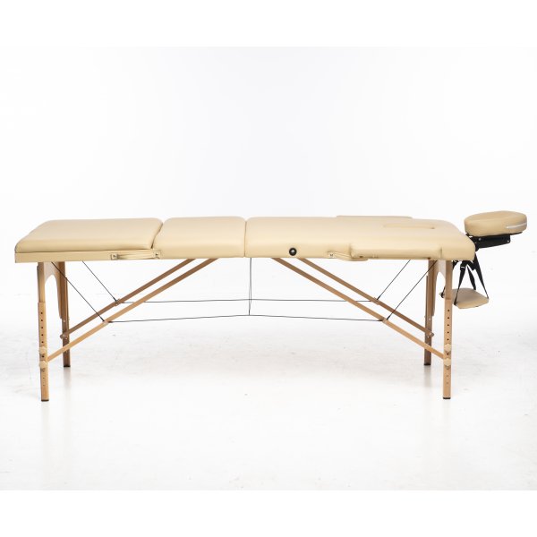 3-zons massagebänk - Beige PU läder 3-zons massagebänk - Beige PU läder