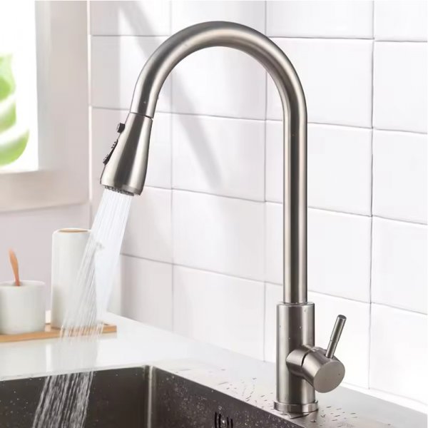 Köksblandare Lily - Borstad stål Köksblandare Lily - Borstad stål