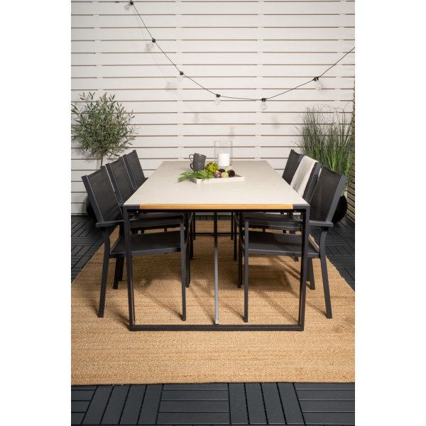 Tornsborg Matgrupp (200x100) - Svart/Grå - 6 Stolar Tornsborg Matgrupp (200x100) - Svart/Grå - 6 Stolar