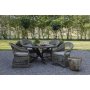 Utegrupp Marbella: Scottsdale runt brunt matbord �112 cm inklusive 4 st Marbella karmstolar i natruf�rgad konstrotting