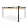 Pergola 3x4 m - Dunkelgrauer Aluminiumrahmen mit verstellbarem Sonnenschutz