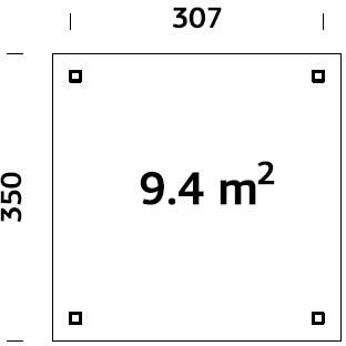 Modular Garden Paviljong 9,4m² - Vitlackerat Modular Garden Paviljong 9,4m² - Vitlackerat