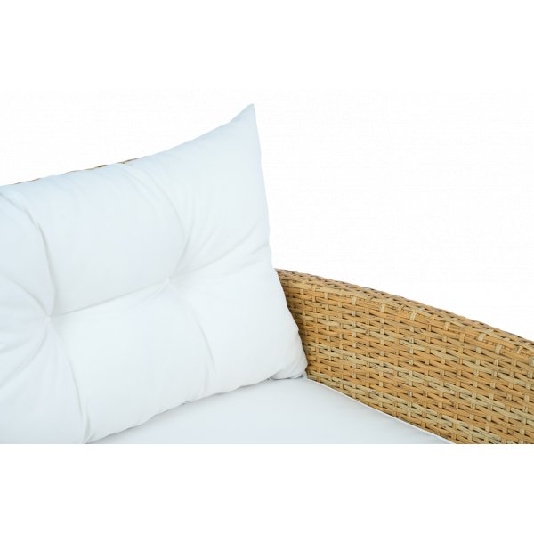 Utesoffgrupp med divan & f�t�lj | Loungeset i konstrotting | Beige