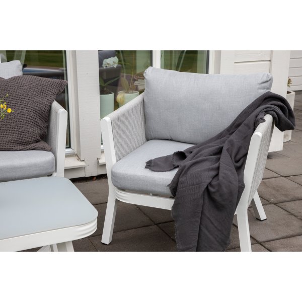 Loungegrupp Gr� med Vita dynor - Virya