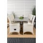Ekens Matgrupp (160x90) - Vit/Gr - 8 Stolar