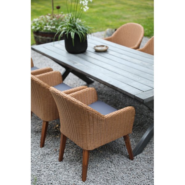 Oxford - Gartenmöbelgruppe 220 cm Grau/Braun + Textilimprägnierung für Outdoormöbel Oxford - Gartenmöbelgruppe 220 cm Grau/Braun + Textilimprägnierung für Outdoormöbel