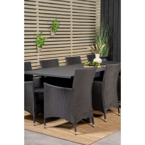 Holma Matgrupp (160x100) - Svart - 8 Stolar Holma Matgrupp (160x100) - Svart - 8 Stolar