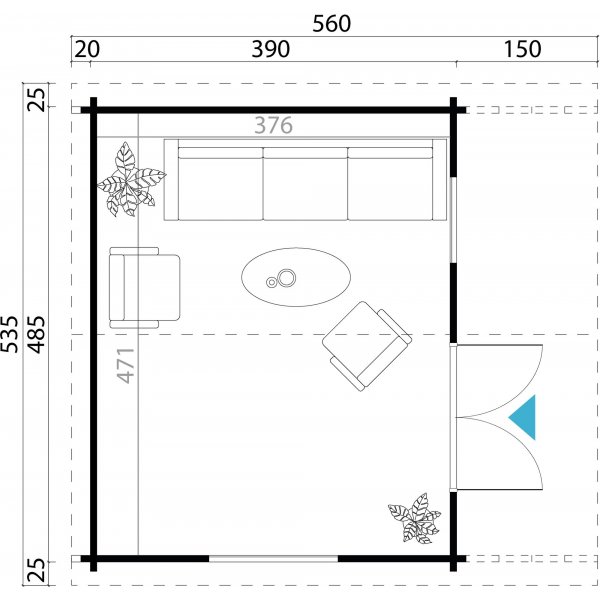 Attefallhaus Bodil C - 20,7 m² Attefallhaus Bodil C - 20,7 m²